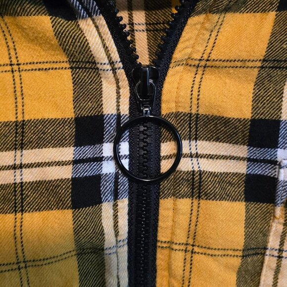 Forever 21 Yellow Plaid crop shirt - Picture 4 of 5